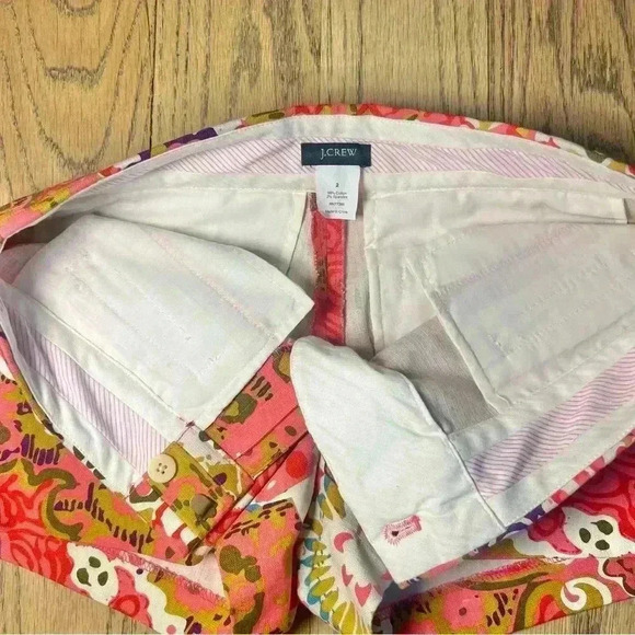 J Crew Women’s Chino Shorts Pink Abstract Nautical Summer 2010 Casual Size 2 - Picture 10 of 11